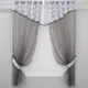 Кухонный комплект, (290х170см.) шторки с ламбрекеном и подхватами. Цвет серый с белым. Код 084к 50-900