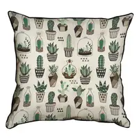 Подушка с мешковины Кактусы в вазонах 45x45 см (45PHB_TFL030_BL)