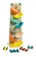 Трек WToys, 8 спусков, 4 машинки, деревянный. Multicolor (154212)