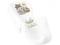 Гірка дитяча для купання антиковзка WILD&FREE LITTLE ELEPHANT white green