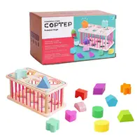 Логічна гра WToys, 2 геометричних сортери, стінки з резинок, 12 дерев’яних фігурок. Multicolor (136980)