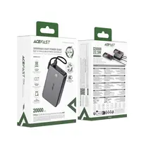 УМБ Acefast fast charging power bank with cable M29 20000mAh |1USB/2Type-C, 22.5W/3A, PD/QC|