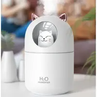 Увлажнитель воздуха Humidifier H2O Cat USB с котиком на 300мл Белый