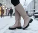 Сапоги женские бежевые зимние натуральная кожа С237 Уценка (читайте описание)