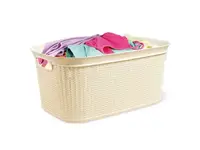 Корзина для белья Ucsan Рlastik M-080-Cream 38 л кремовая