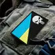 Набор шевронов 2 шт с липучкой Флаг Украины и Череп Карателя Punisher 5х8 см патч нашивка шеврон Каратель