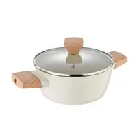 Кастрюля с крышкой Bergner Naturally BG-34745-CR 20 см 2.4 л белая
