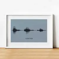 Постер "I LOVE YOU" А3, Синий-фиолетовый, А3, blue-violet, английский