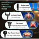 Массажер Аккумуляторный для тела мышечный портативный ручной 4 насадки Fascial Gun KH-740 Серый