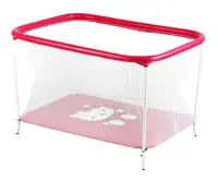 Манеж "Hello Kitty", прямокутний, м`яке дно, євро сітка, без ручки. Burgundy (147280)