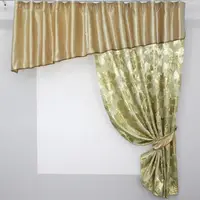Кухонный комплект 290х170см. , шторка с ламбрекеном Цвет оливковый с золотистым Код 097к 50-714