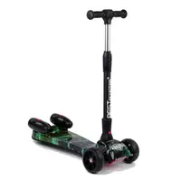 Самокат детский Best ScooterMAXI, с парогенератором и складным рулем. Black and Green (100066)
