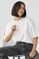 Однотонна брендова футболка Crep - молочний цвет, L