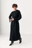 Довга в'язана вільна сукня - чорний цвет, ONE SIZE