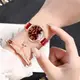 Женские наручные часы с красным ремешком код 689