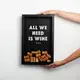 Рамка для винных пробок "All we need is wine", Черный, английский