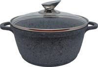 Каструля з кришкою Krauzer Granite Line KR-77052 22 см 3.3 л сіра