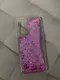 Силиконовый чехол для Samsung Galaxy A52 - Liquid hearts с блестками, Розовый