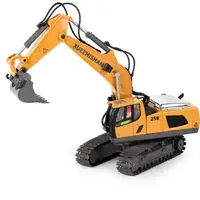 Экскаватор на радиоуправлении "Excavator". Подсветка, аккумулятор 3.7 V, пульт, резиновые гусеницы. Yellow (140981)