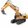 Экскаватор на радиоуправлении "Excavator". Подсветка, аккумулятор 3.7 V, пульт, резиновые гусеницы. Yellow (140981)