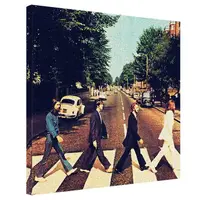 Картина на холсте Beatles на пешеходном переходе 50x50 см (H5050_TRL003)