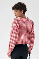 Класична сорочка у дрібну клітинку - червоний колір, ONE SIZE