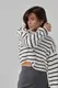 Укорочений светр у смужку oversize - кремовий цвет, S