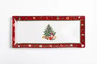 Блюдо прямоугольное для закусок 36×16 см новогоднее