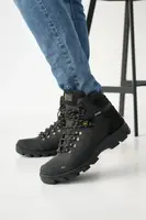 Мужские кроссовки кожаные зимние черные Shark B153 (40)