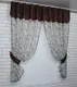 Кухонный комплект, (280х170см.) шторки с ламбрекеном и подхватами. Цвет бежевый с венге. Код 084к 50-435