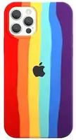 Силиконовый чехол для iPhone 12 Pro / 12 - Rainbow, Разноцветный / Красный