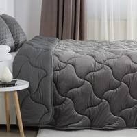 Ковдра полуторна ТЕП VELOUR 1-04872_34537 150х210 см темно-сіра
