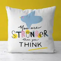 Подушка c принтом габардиновая You are stronger than you think 50x50 (5P_CASA025)