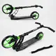 Самокат двухколесный "Best Scooter", с PU колесами, 1 амортизатором. Black and Green (99666)