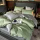 Постельное белье ДУЕТ GREEN FOG/PLATINUM Premium Сатин однотон MERISET - Полуторный