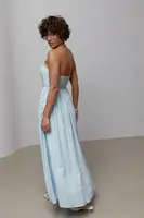 Длинный женский сарафан без бретелек - голубой цвет, ONE SIZE (есть размеры)