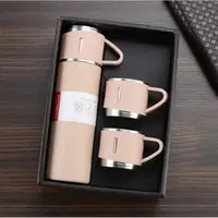 Подарунковий набір Vacuum Flask SET вакуумний термос із неіржавкої сталі 3 чашки