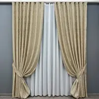 Комплект штор (2шт. 1х2,8м.) льон мармур, колекція "Pavliani ХО". Колір бежевий. Код 1270ш  31-494