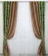 Комбинированные (2шт. 1,5х2,7м.) шторы из ткани софт. Цвет зеленый с коричневым. Код 014дк (095-944ш) 10-697