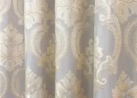 Шторна тканина, льон, колекція "Корона Марія". Висота 2.8 м. Колір світло-сірий з золотистим. Код 1268ш