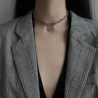 Колье женское с кулоном Сердце 14752 40 см серебристое