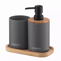 Набір аксесуарів для ванної кімнати Ardesto Minimalism ARHB3110GB 3 темно-сірий