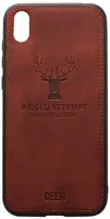 Чехол-накладка TOTO Deer Shell With Leather Effect Case Huawei Y5 2019 Brown