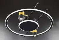 Люстра світлодіодна стельова LED світильник для квартири на стелю лед з пультом 26534 Чорний 9х52х65 см.