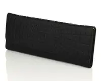 Клатч на цепочке 1812-16 black, натуральная кожа