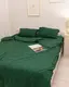 Постельное белье семейное Dushka Home Байка 20659 160х215х2 см изумрудное