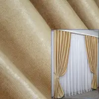 Комплект штор (2шт. 1х2,7м.) лен-софт, коллекция "Парма". Цвет золотистый. Код 1089ш 31-533