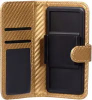 Чохол-книжка TOTO Book Carbon Fiber Universal Cover 5,5-5,7" Gold