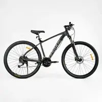 Велосипед Спортивный Corso MAGNUS 29", 27 скоростей, рама алюминиевая 19", оборудование Shimano. Black (138307)