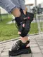 Босоножки женские на платформе черные | Спортивные летние сандалии на высокой подошве